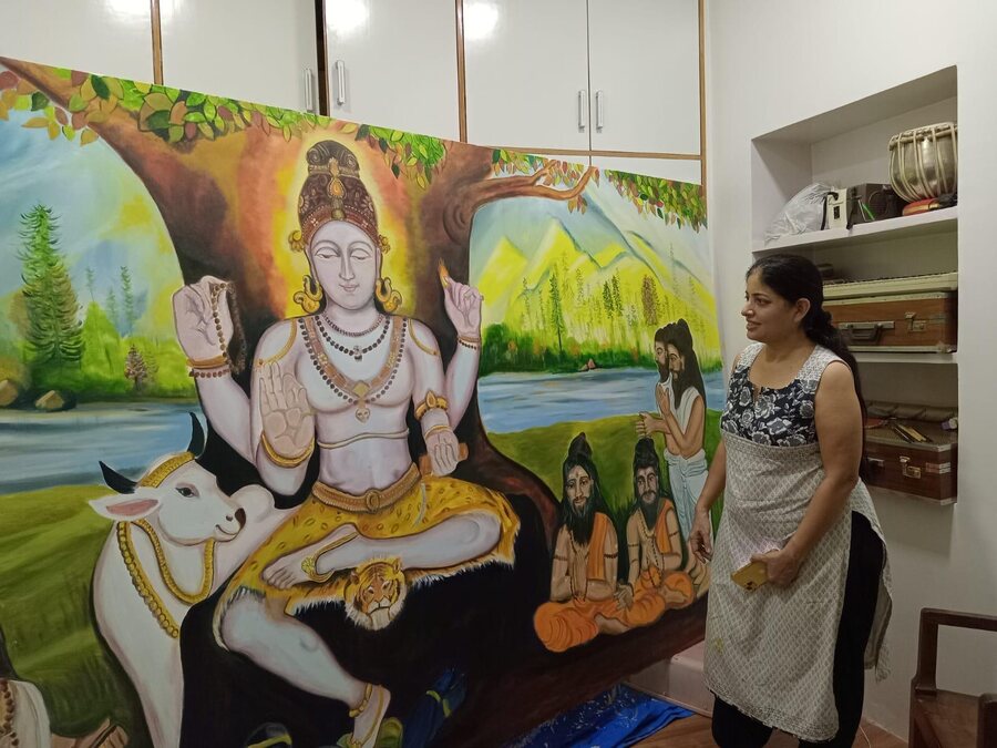 Sujatha Girish in her studio